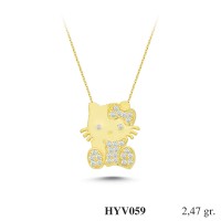  Gold Zircon Stone Necklace 2,3712 gr 