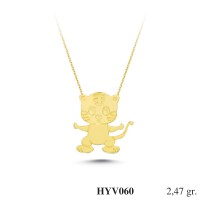  Gold Zircon Stone Necklace 2,3712 gr 