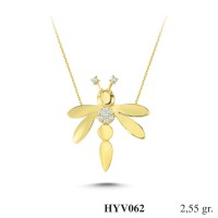  Gold Zircon Stone Necklace 2,448 gr 