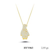  Gold Zircon Stone Necklace 2,448 gr 