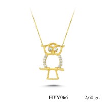  Gold Zircon Stone Necklace 2,496 gr 