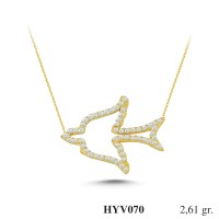  Gold Zircon Stone Necklace 2,5056 gr 