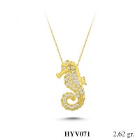  Gold Zircon Stone Necklace 2,5152 gr 