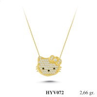  Gold Zircon Stone Necklace 2,5536 gr 