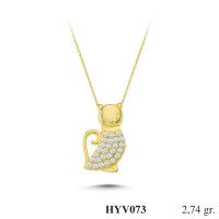  Gold Zircon Stone Necklace 2,6304 gr 