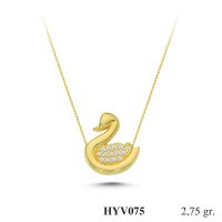  Gold Zircon Stone Necklace 2,64 gr 