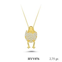  Gold Zircon Stone Necklace 2,64 gr 