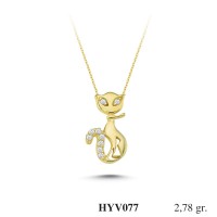  Gold Zircon Stone Necklace 2,6688 gr 
