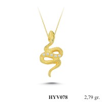  Gold Zircon Stone Necklace 2,6784 gr 