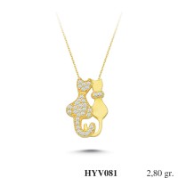  Gold Zircon Stone Necklace 2,688 gr 