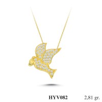  Gold Zircon Stone Necklace 2,6976 gr 