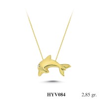  Gold Zircon Stone Necklace 2,736 gr 