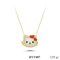  Gold Zircon Stone Necklace 2,832 gr 