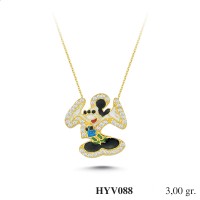  Gold Zircon Stone Necklace 2,88 gr 