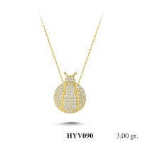 Gold Zircon Stone Necklace 2,88 gr 