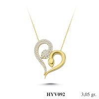  Gold Zircon Stone Necklace 2,928 gr 