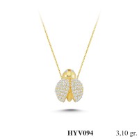  Gold Zircon Stone Necklace 2,976 gr 
