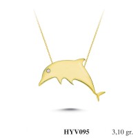  Gold Zircon Stone Necklace 2,976 gr 