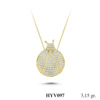  Gold Zircon Stone Necklace 3,024 gr 