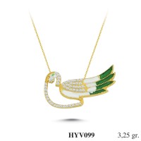  Gold Zircon Stone Necklace 3,12 gr 