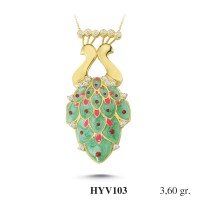  Gold Zircon Stone Necklace 3,456 gr 