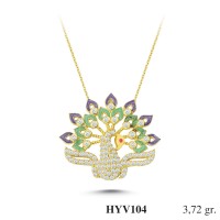  Gold Zircon Stone Necklace 3,5712 gr 