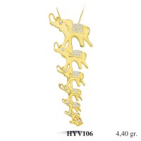  Gold Zircon Stone Necklace 4,224 gr 