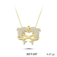  Gold Zircon Stone Necklace 4,272 gr 
