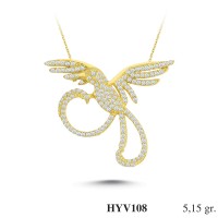  Gold Zircon Stone Necklace 4,944 gr 