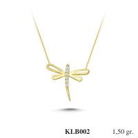  Gold Zircon Stone Necklace 1,44 gr 