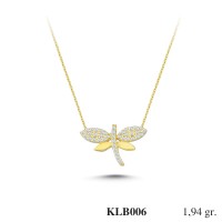 Gold Zircon Stone Necklace 1,8624 gr 