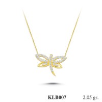  Gold Zircon Stone Necklace 1,968 gr 