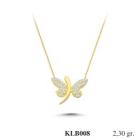  Gold Zircon Stone Necklace 2,208 gr 