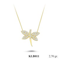  Gold Zircon Stone Necklace 2,592 gr 