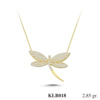 Gold Zircon Stone Necklace 2,736 gr 