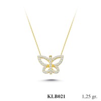  Gold Zircon Stone Necklace 1,2 gr 