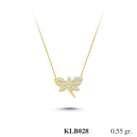  Gold Zircon Stone Necklace 0,528 gr 