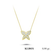  Gold Zircon Stone Necklace 0,864 gr 