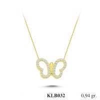  Gold Zircon Stone Necklace 0,9024 gr 