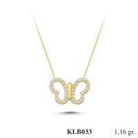  Gold Zircon Stone Necklace 1,1136 gr 