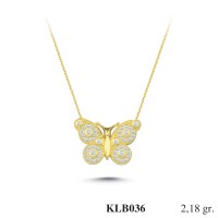  Gold Zircon Stone Necklace 2,0928 gr 