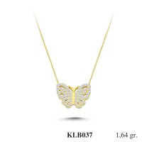  Gold Zircon Stone Necklace 1,5744 gr 