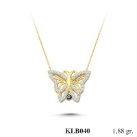  Gold Zircon Stone Necklace 1,8048 gr 