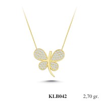  Gold Zircon Stone Necklace 2,592 gr 