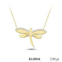 Gold Zircon Stone Necklace 2,784 gr 