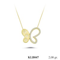  Gold Zircon Stone Necklace 1,9968 gr 