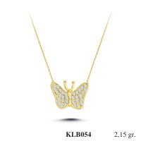  Gold Zircon Stone Necklace 2,064 gr 