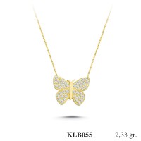  Gold Zircon Stone Necklace 2,2368 gr 