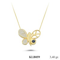  Gold Zircon Stone Necklace 3,264 gr 