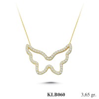  Gold Zircon Stone Necklace 3,504 gr 